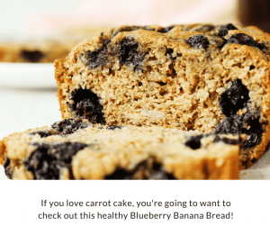 This healthy blueberry banana bread is a toast lover’s dream! You can make it gluten free or with whole wheat flour. Toast it up and spread it with your fave nut butter and jelly for the perfect quick and healthy snack! #glutenfree #lowfodmap #blueberry #bananabread